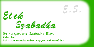 elek szabadka business card